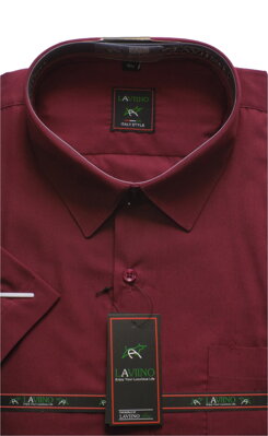 Pánská košile vínová-3XL-4XL-5XL-6XL-7XL-8XL