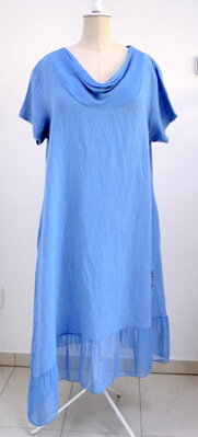 Letní šaty - xxxl - lněné - modré