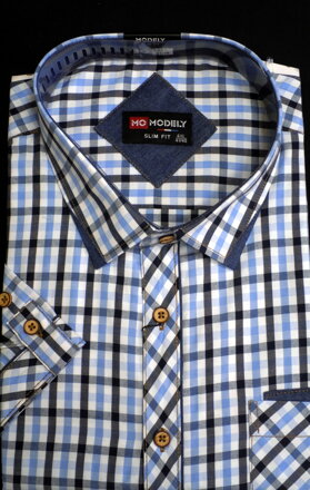 Pánská košile - 4xl - 5xl - 6xl - 7xl- 8xl - kostka modrá