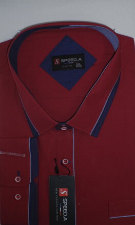 Společenská košile - 4xl- 5xl- 6xl -7xl - 8xl - vínová