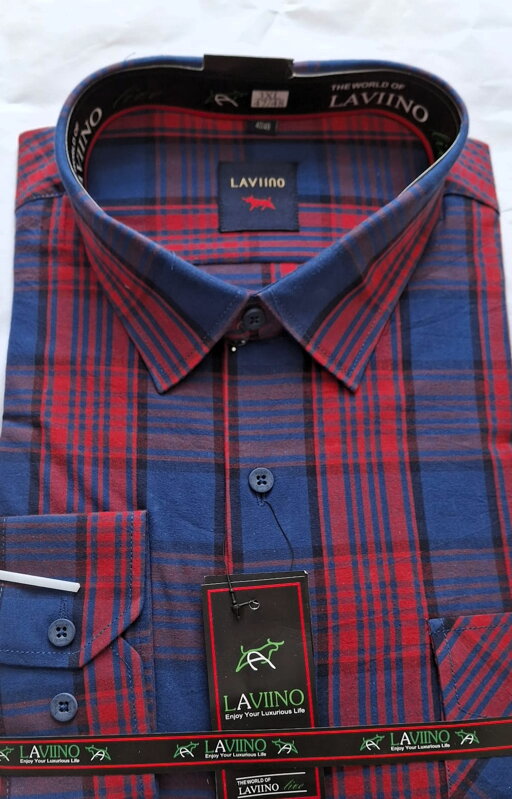 Pánská kostkovaná košile (XXXL – 8XL) modrá