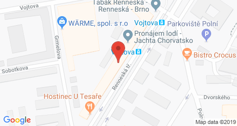 Google map: Renneská třída 400/22, 639 00 Brno -Štýřice